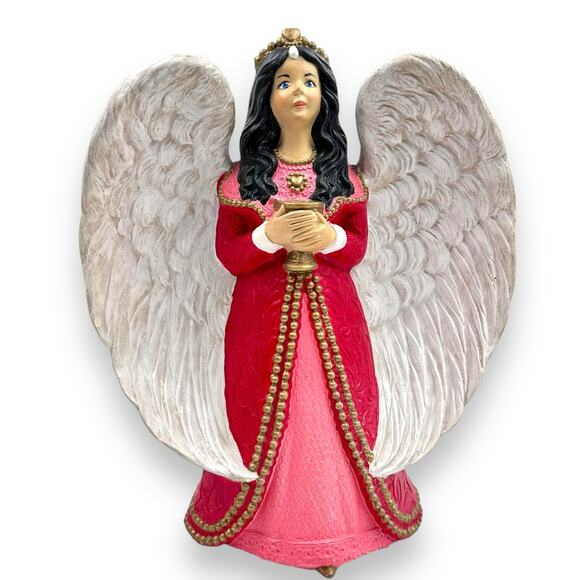 ESTATE SALE Stunning Vintage Angel XL Ceramic Greenware 1980's Handpainted